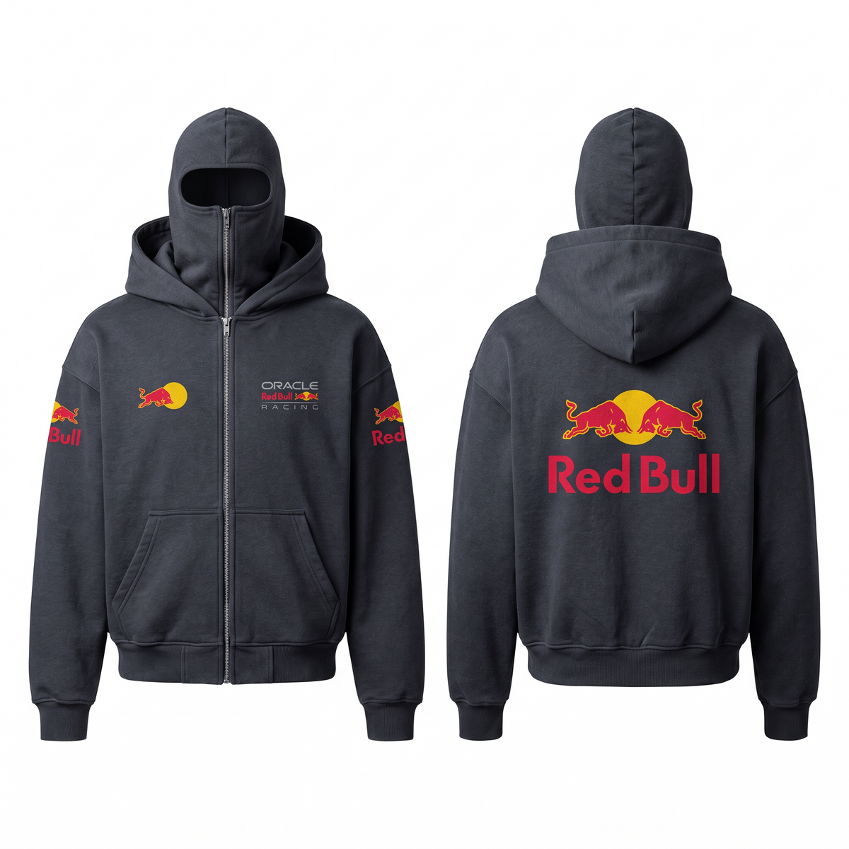 Sudadera oversize con doble capucha balaclava