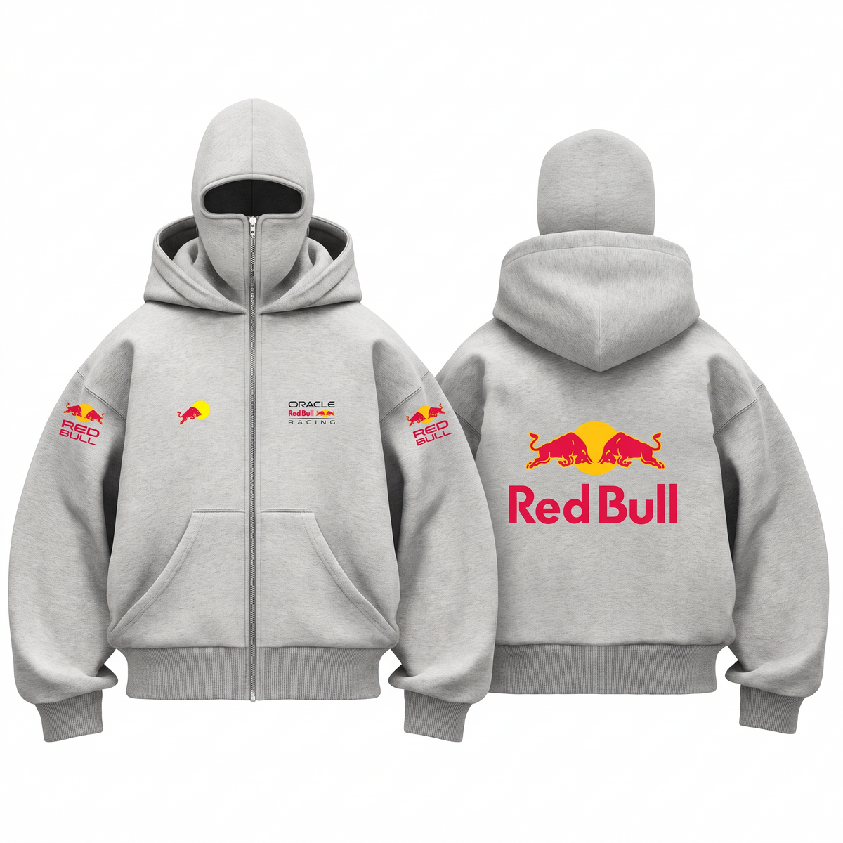 Sudadera oversize con doble capucha balaclava
